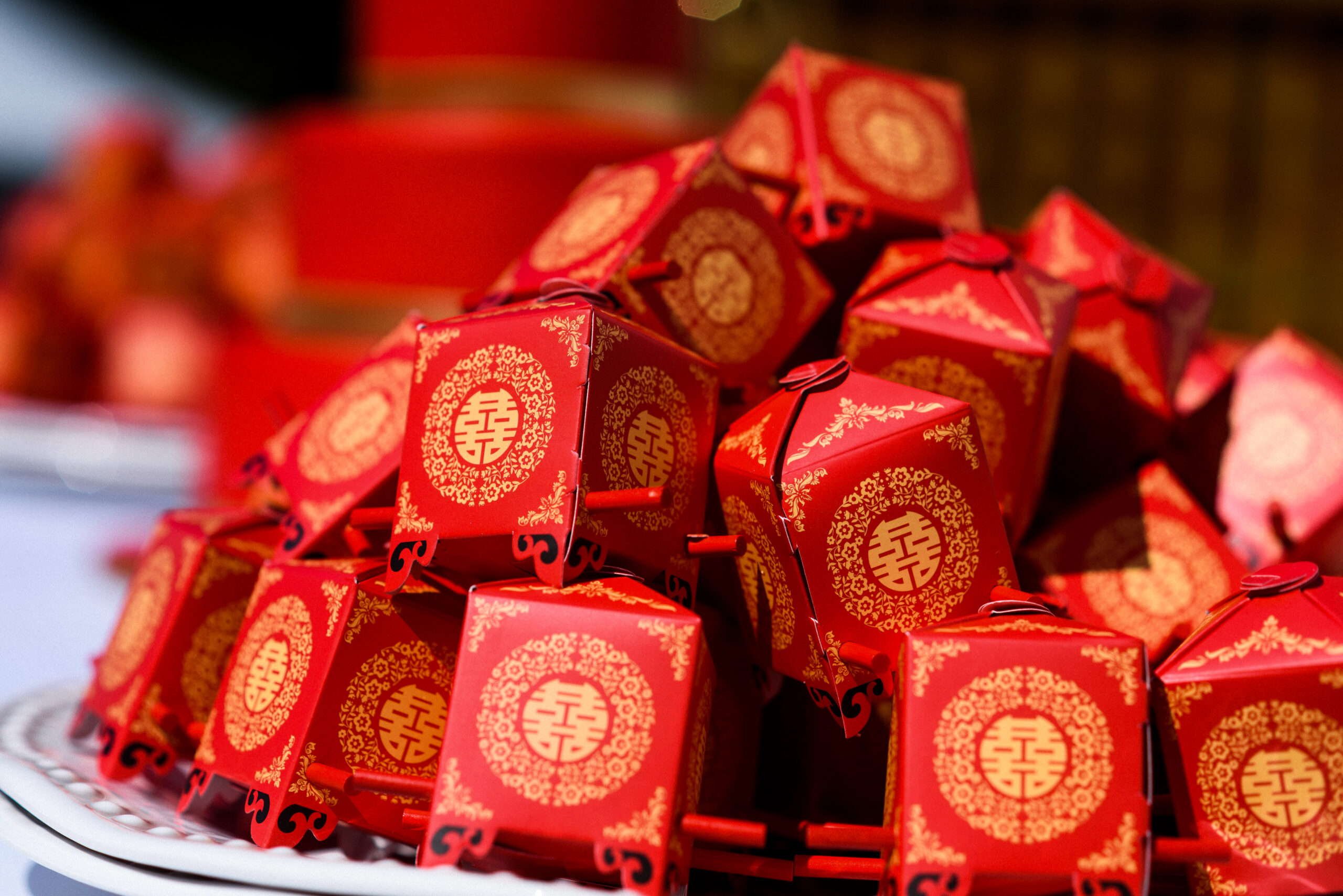 Little present boxes made in Chinese style